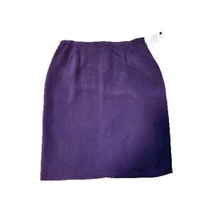 DUE PER DUE Vintage Plum Silk A Line Skirt Women's Size 16 Stretch Career NWT‎